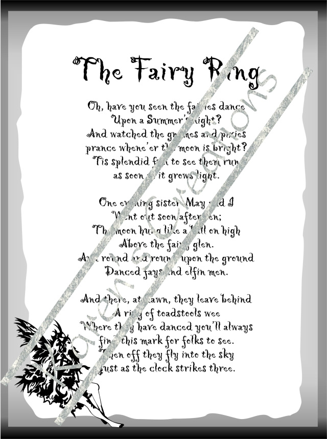 Halloween Spell Book Page - The Fairy Ring - Black and White - Instant ...